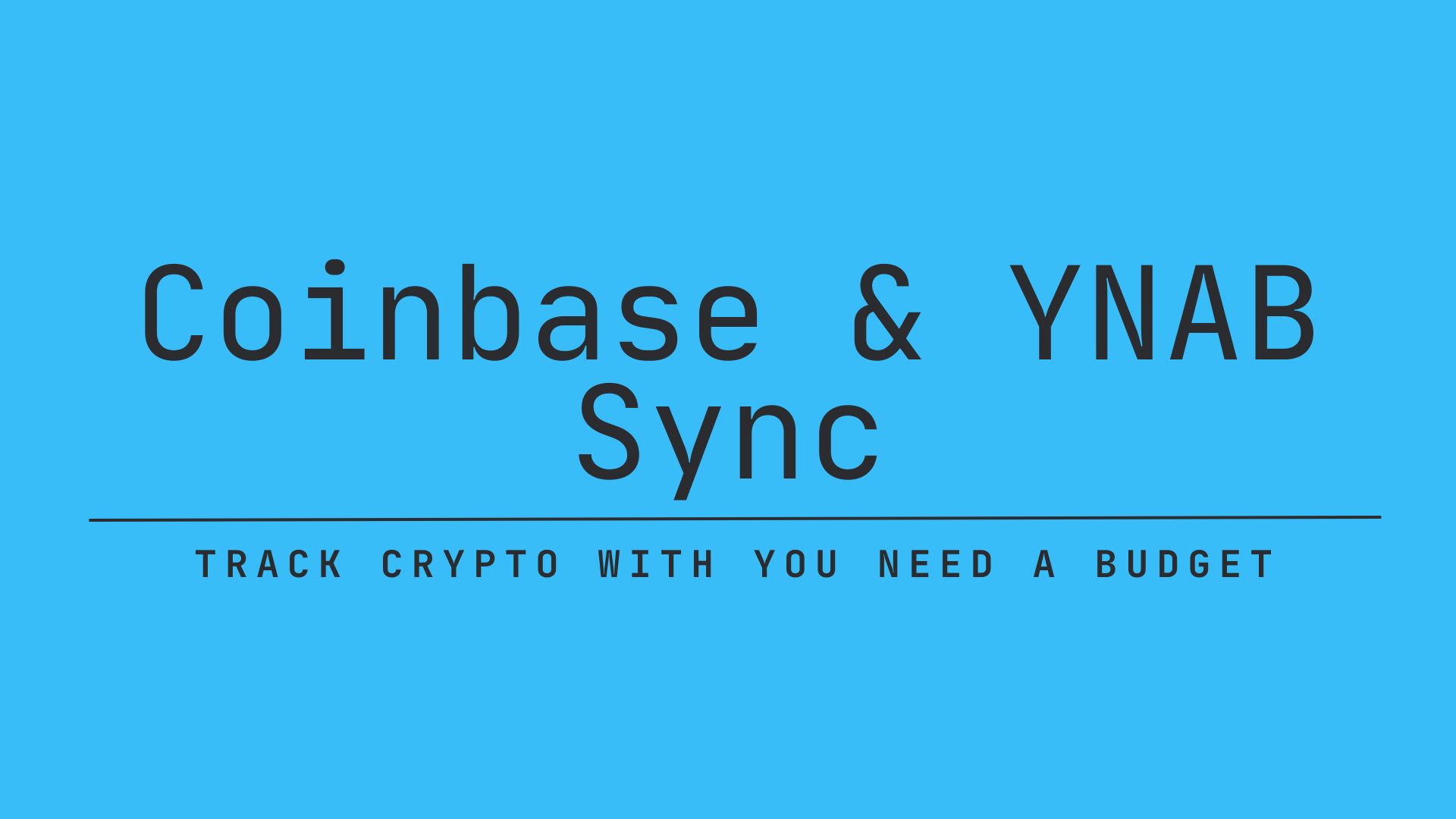 Coinbase & YNAB Sync header image